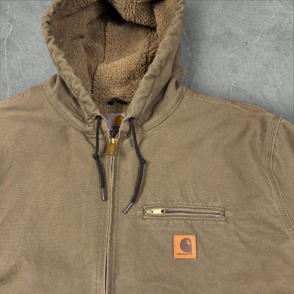 Vintage Carhartt J141 LBR Hooded Detroit Sierra Sherpa Lined Jacket EUC! - 2XL - Picture 5 of 6